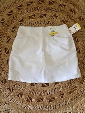Greg Norman Collection White Mini Golf Skort